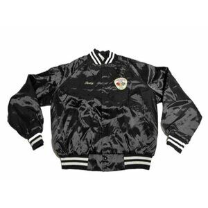 Vintage WestArk Women Black Embroidered Satin Corvette Club Of Utah JUDY Jacket